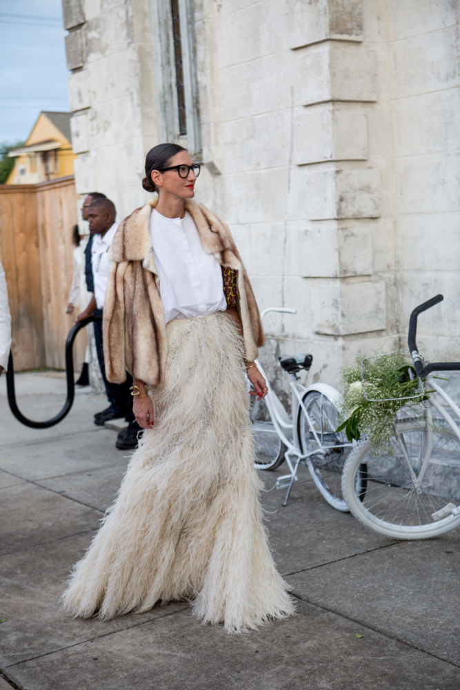 NEW ORLEANS, LA - NOVEMBER 16: Jenna Lyons outside of the wedding ceremony of musician Solange Knowles and music video director Alan Ferguson at the Marigny Opera House on November 16, 2014 in New Orleans, Louisiana. (Photo by Josh Brastead/WireImage)
